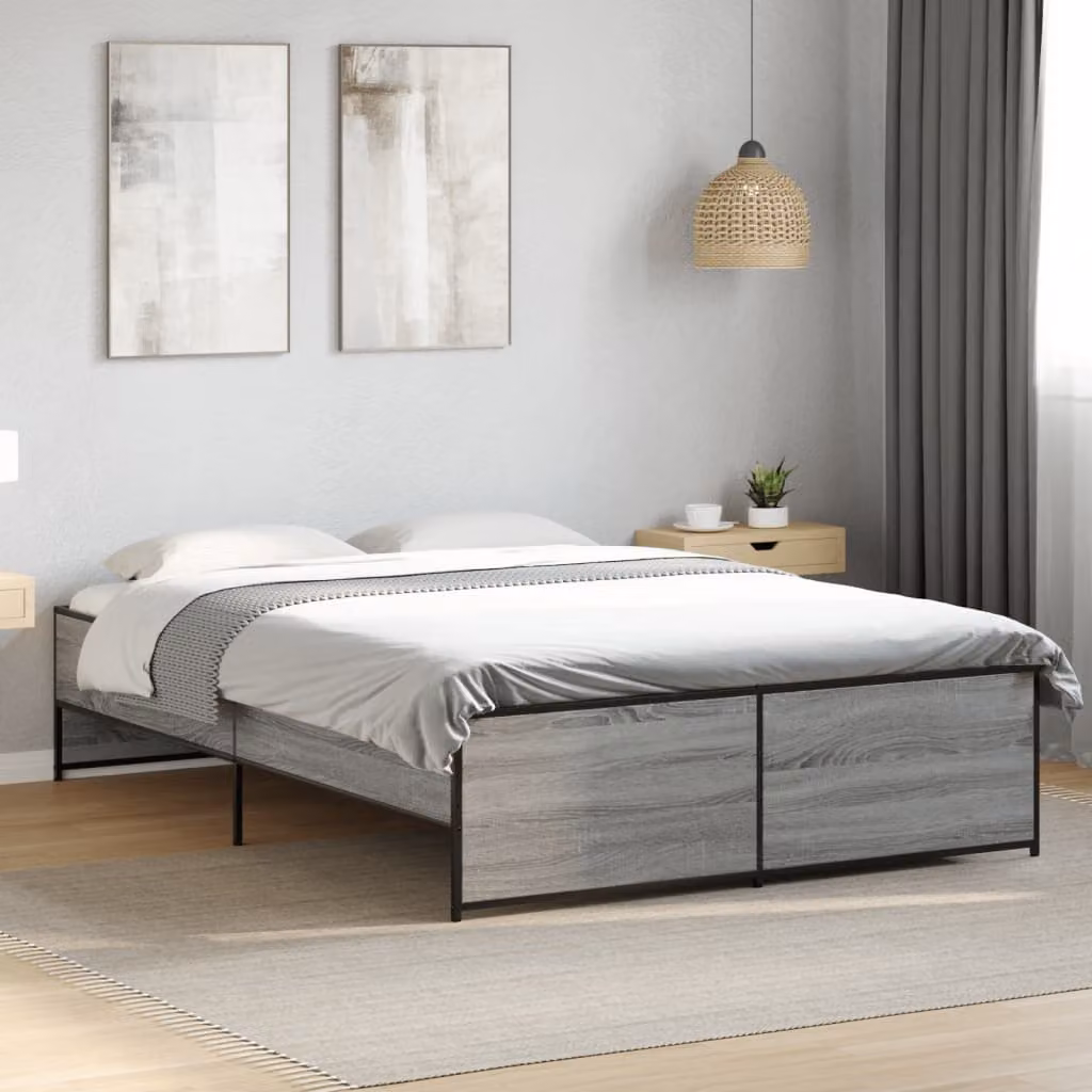 Giroletto vidaXL Grigio in Legno e Metallo L: 120 cm, P: 200 cm – 1