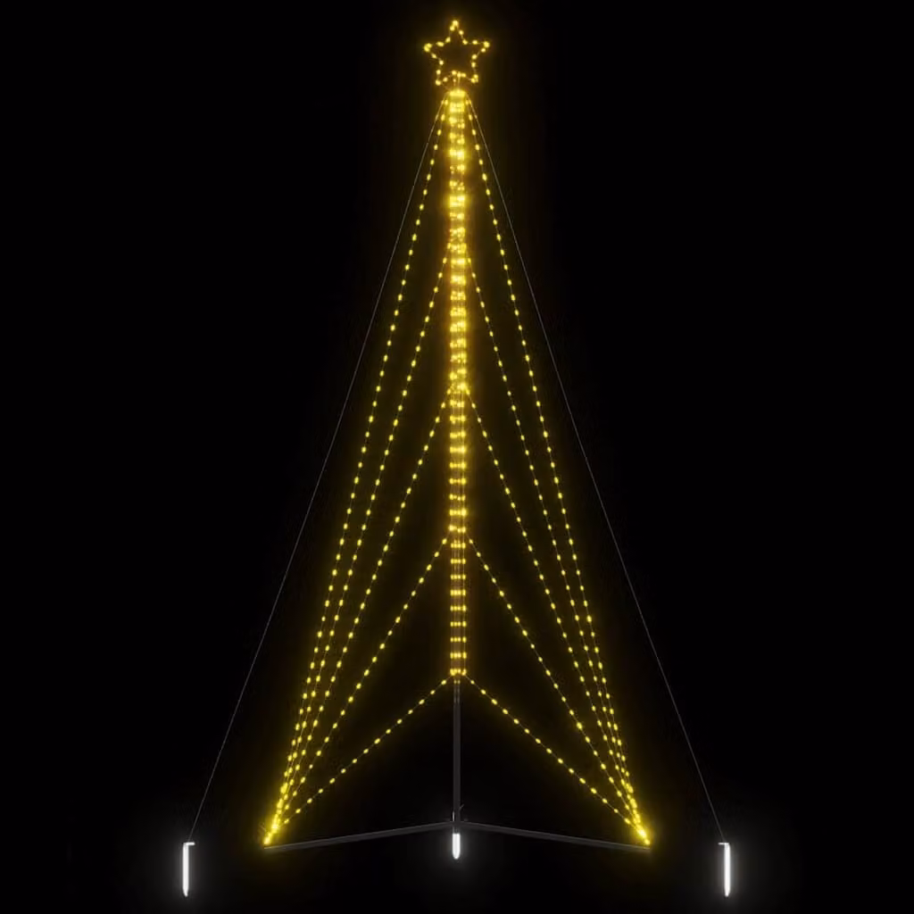 Albero di Natale a LED vidaXL con 615 luci bianco caldo, Altezza: 400 cm