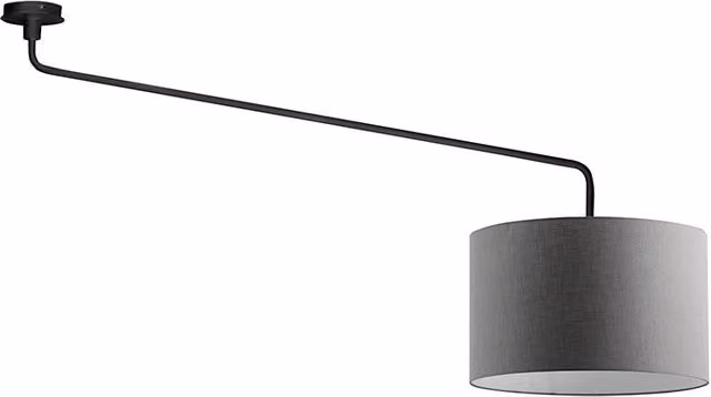Vivien Plafoniera Nera con Paralume Antracite 48cm - Lampada Soffitto E27, Classe I, IP20, Struttura Metallo Verniciato - Rossini Group