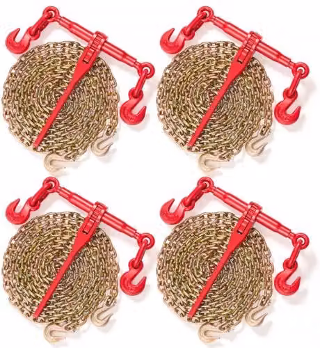 VEVOR Legante per carico a catena, kit di ancoraggio da 0,8 cm con capacità di carico di lavoro di 3 T e due ganci di presa per trasporto per trasporto, traino