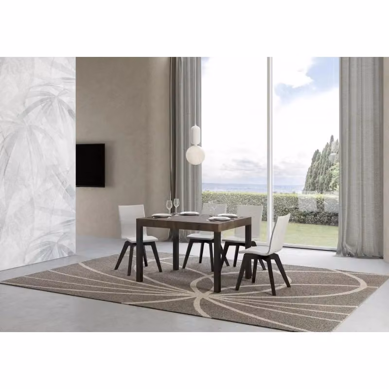 Tavolo allungabile moderno Itamoby con telaio antracite e piano in legno noce, L: 110 cm, P: 70 cm, H: 77 cm, estensibile fino a 194 cm – 2