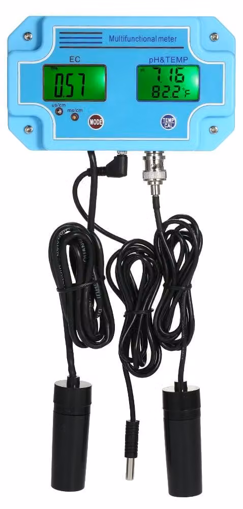 Misuratore professionale 3 in 1 di pH/EC/TEMP, rilevatore di acqua, tri-metro digitale LCD multiparametrico, monitor multifunzione della qualità, tester multiparametrico