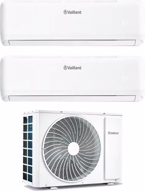Condizionatore Dual Split Vaillant ClimaVAIR Pro 7+12 con VAM1-040A2NO R-32, Classe Energetica A++, Colore Bianco, Wi-Fi Integrato e Controllo via App