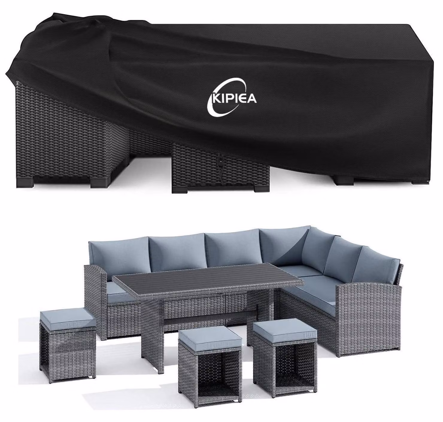 Copertura per mobili da giardino, resistente alle intemperie invernali, in tessuto Oxford 420D, impermeabile e con protezione UV, dimensioni 320x211x71 cm