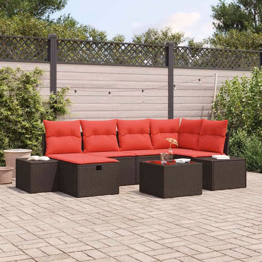 Maison Exclusive - Set di divani da salotto, 3 pezzi, in rattan sintetico