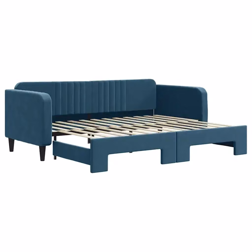 Divano Letto Moderno vidaXL Blu con Struttura Imbottita per Soggiorno e Camera da Letto L: 223 cm, P: 100 cm, H: 75 cm – 2