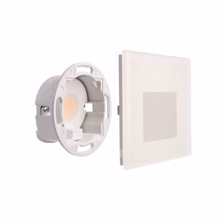 Deko-Light Applique a LED da incasso SET Alwaid, vetro satinato, 8 x cm, 2.700 K Alwaid, Bianco / Opale, Corridoio, Vetro, Moderno, Faretto da incasso a parete