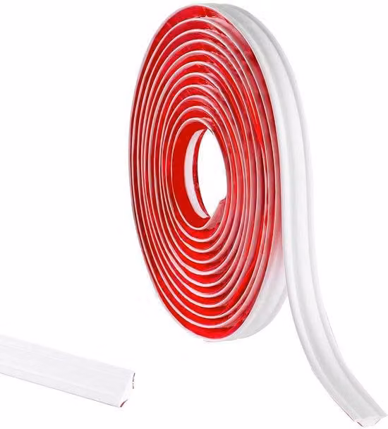 Profilo quadrangolare in PVC - Flessibile - Autoadesivo - 5 metri, 19x10 mm - Bianco