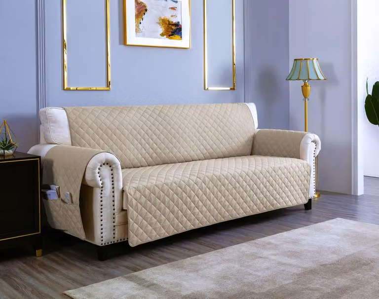 Omgoods - Copertura impermeabile per divani, adatta a divani a due posti, color beige