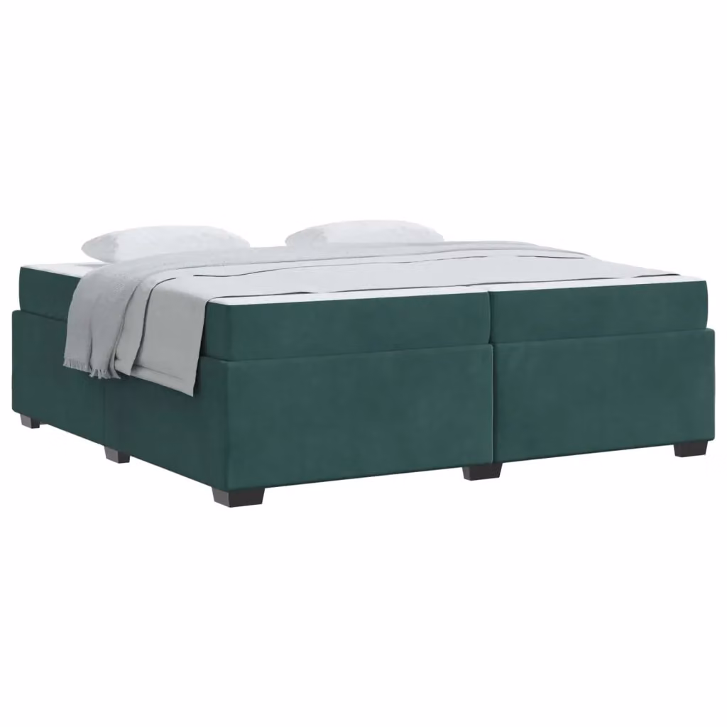 Struttura del letto vidaXL in tessuto verde scuro con base in legno e design moderno L/P: 200 x 200 cm – 2