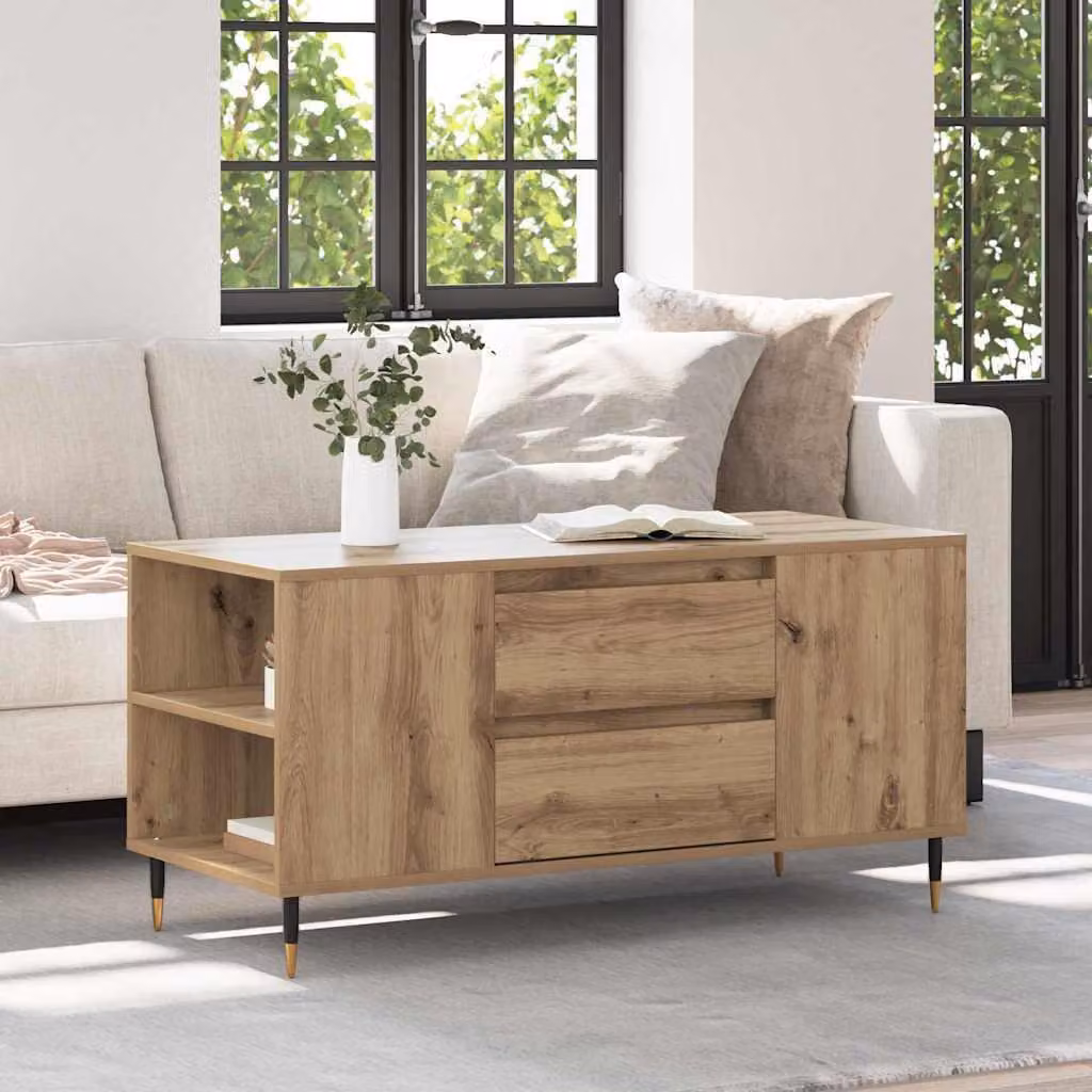 Maison Exclusive - Tavolino Artisan in rovere 102 x 44,5 x 50 cm Materiale ligneo