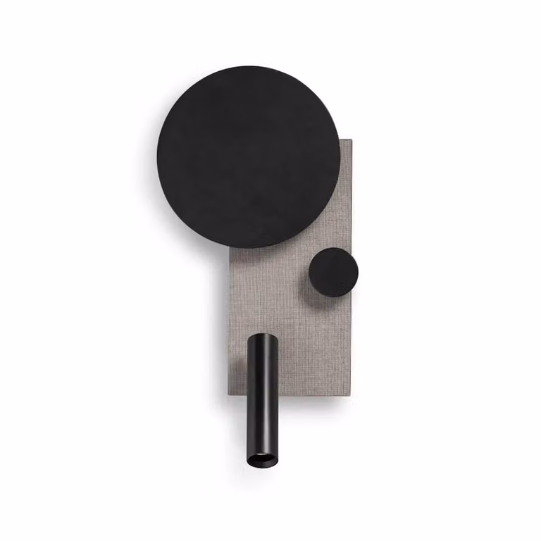 Applique da interno KLEE DX di Faro Barcelona, lampada LED regolabile e dimmerabile in metallo, colore grigio