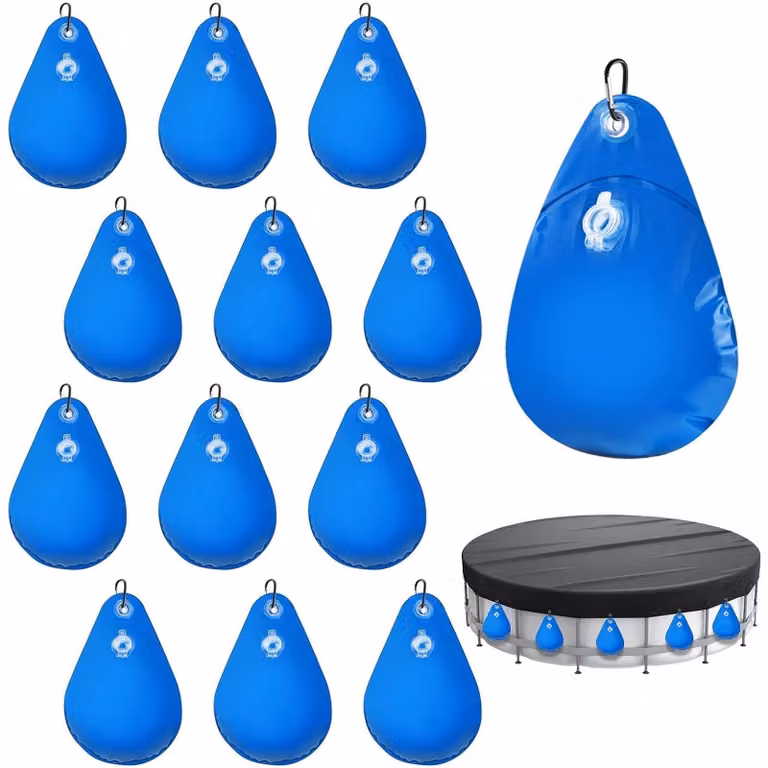 Elzusha - Set di 12 sacche in PVC per coperture di piscine