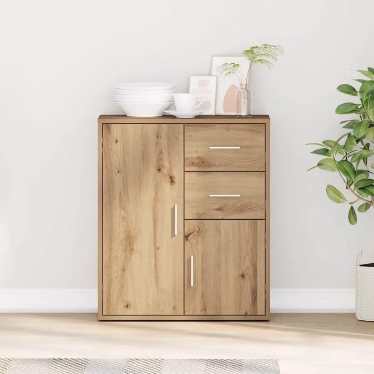 Credenza vidaXL in legno Rovere marrone L: 60 cm, P: 31 cm, H: 70 cm