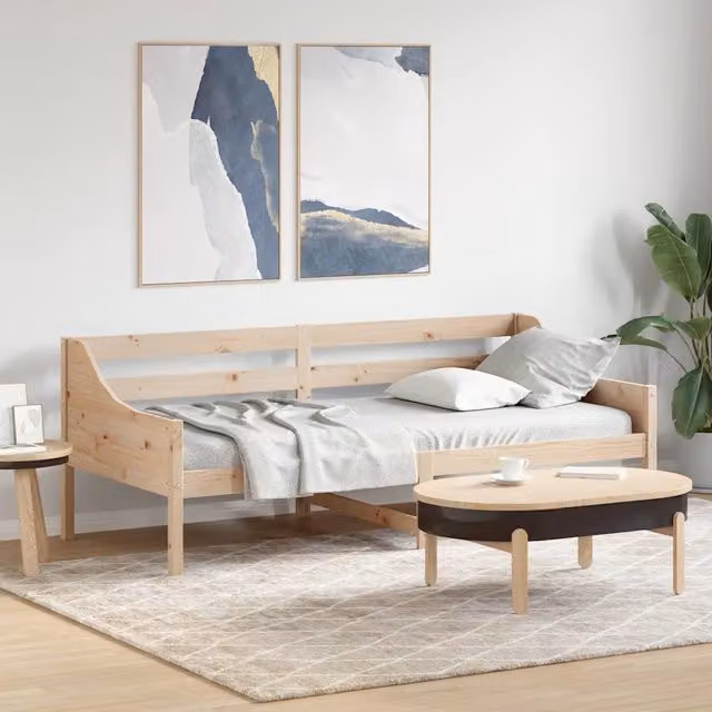 Dormeuse vidaXL in legno massello di pino naturale stile rustico L/P/H: 200 x 80 x 76 cm
