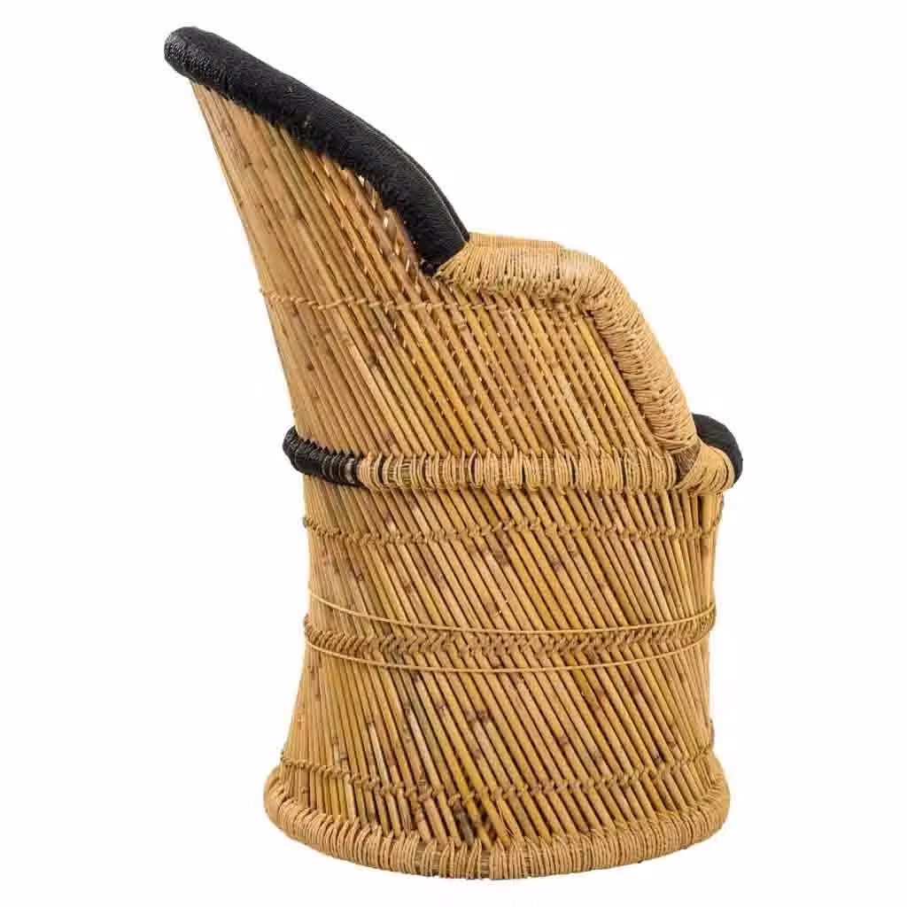 Poltrona in bambù e rattan Wanderlust Deco con braccioli, stile boho geometrico, marrone, L: 63 cm, P: 46 cm, H: 89 cm – 2