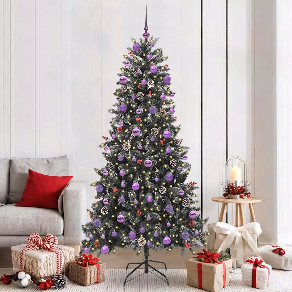 Maison Exclusive - Albero di Natale artificiale, verde, 210 cm, realizzato in PVC, plastica e acciaio
