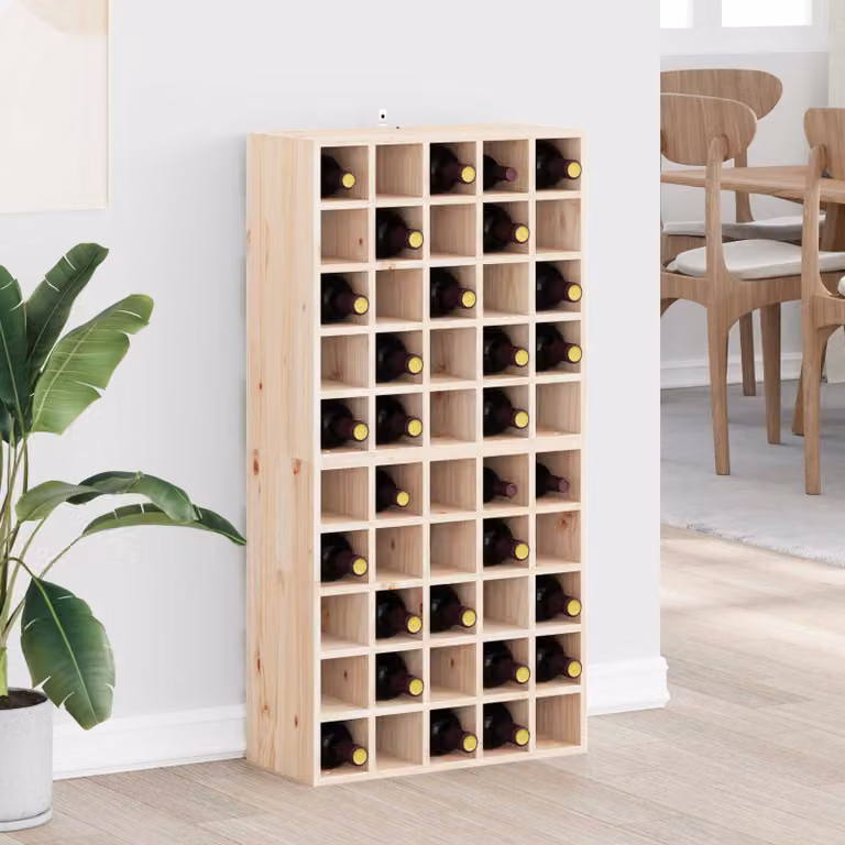 Set di 2 portabottiglie vidaXL in pino massello naturale L: 56 cm, P: 25 cm, H: 56 cm