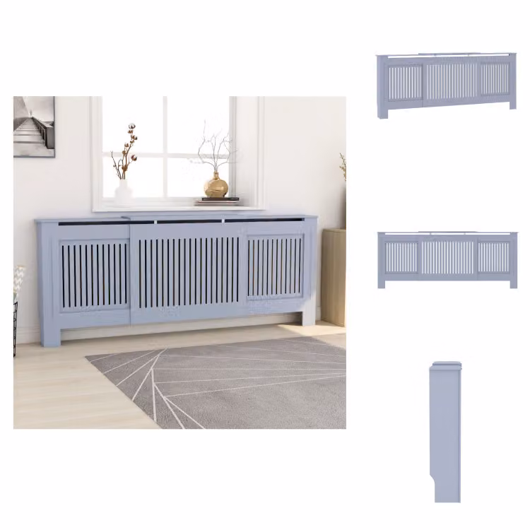 vidaXL Copriradiatore in MDF grigio 205 cm - Accessori per radiatori