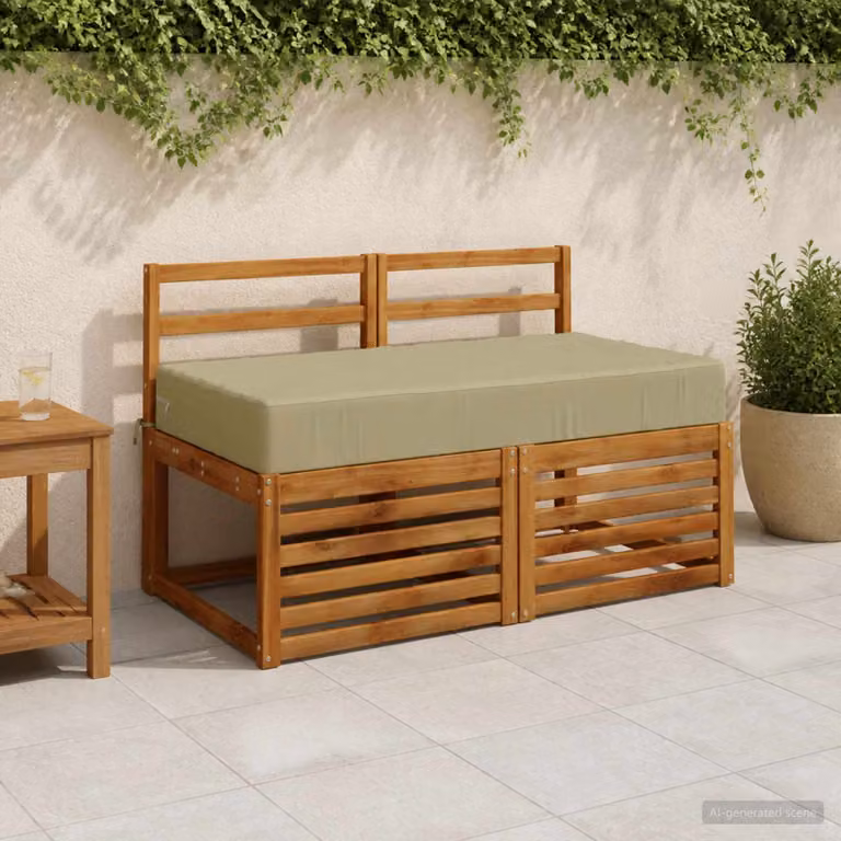 Cuscino per la seduta vidaXL SOEST in poliestere verde chiaro con rivestimento lavabile e resistente ai raggi UV L: 80 cm, P: 80 cm, H: 15 cm