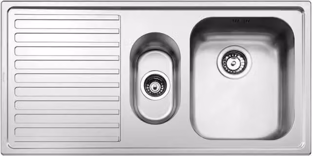 Lavello Smeg LL102S2 semifilo 100x50 cm 1+1/2 vasca con gocciolatoio sinistro inox