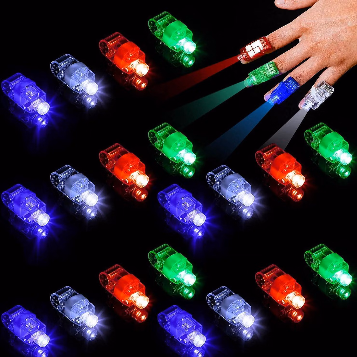 Vingerlicht - Set da 40 pezzi - Oggetti piccoli - Giocattoli luminosi per bambini - Mini giocattoli luminosi