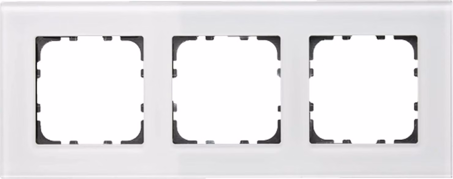 MDT KNX, cornice, tripla, vetro, bianca, 1 pz.