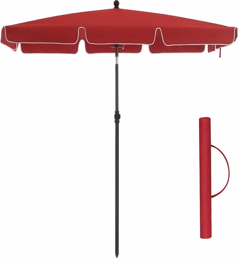 Ombrellone Rootz 200 x 125 cm - Parasole - Ombrello pieghevole - Protezione UPF 50+ - 2 m x 1,25 m - Asta in metallo verniciato a polvere