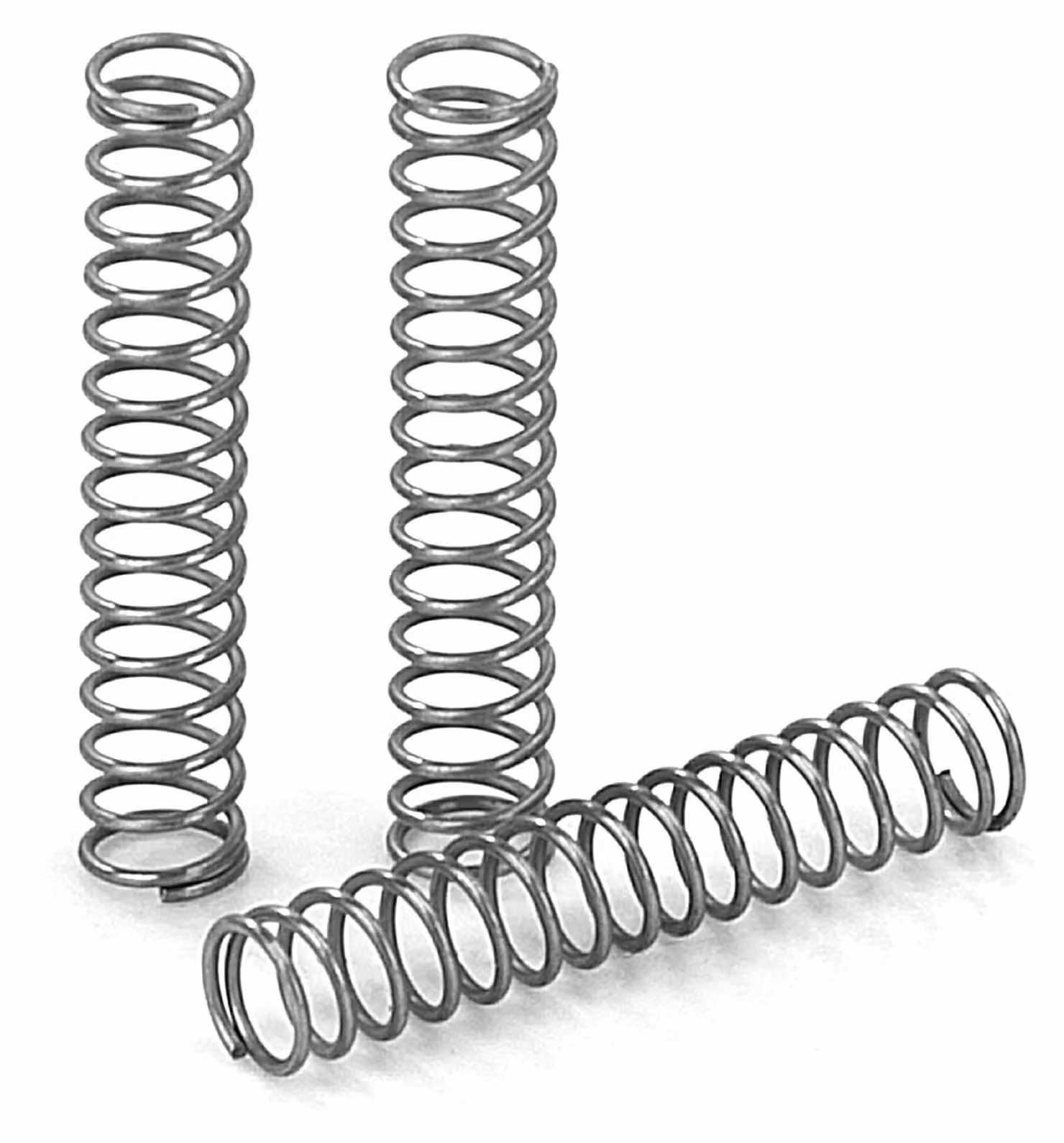 Molle a compression in acciaio inossidabile, 15 mm, filo di 0,3 mm, confezione da 20 pezzi