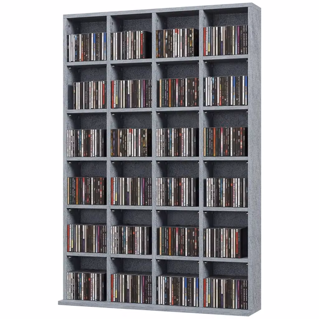 Libreria Xylo in legno grigio con ripiani regolabili e pannello posteriore, L 89 cm x H 130,5 cm – 2