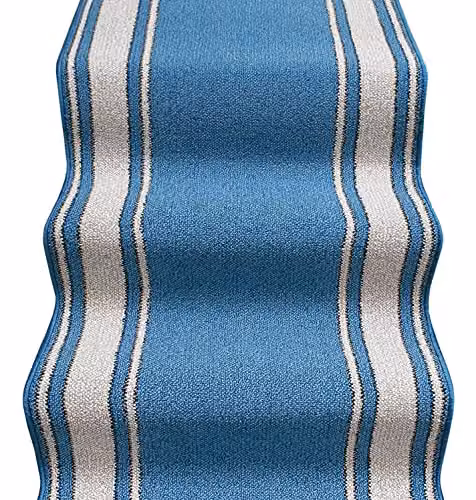 emmevi Tappeto Scala Passatoia Classica Copriscale Corsia Corridoio Casa Antiscivolo MOD.Linda 67X1000 Blu