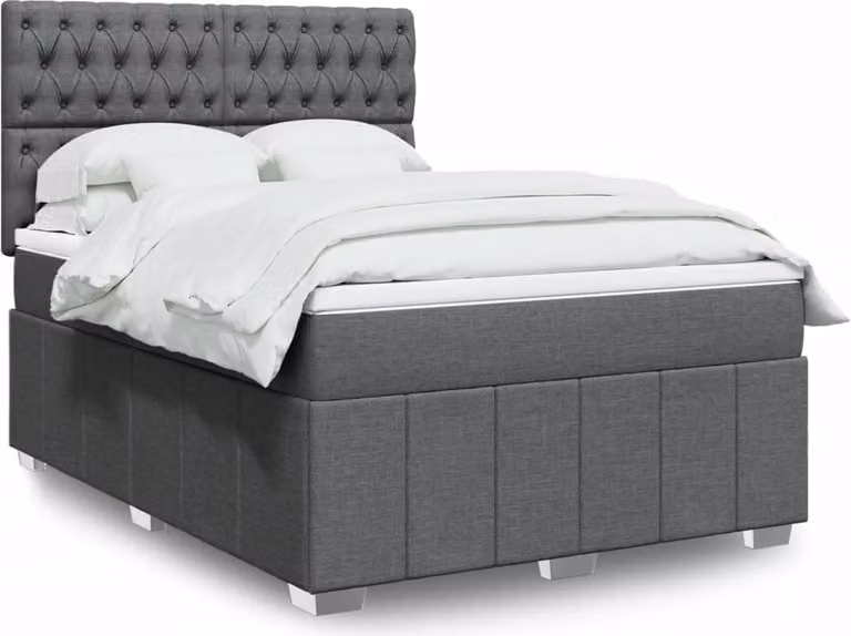Maison Exclusive - Giroletto a Molle con Materasso Grigio Scuro 140x200cm Tessuto