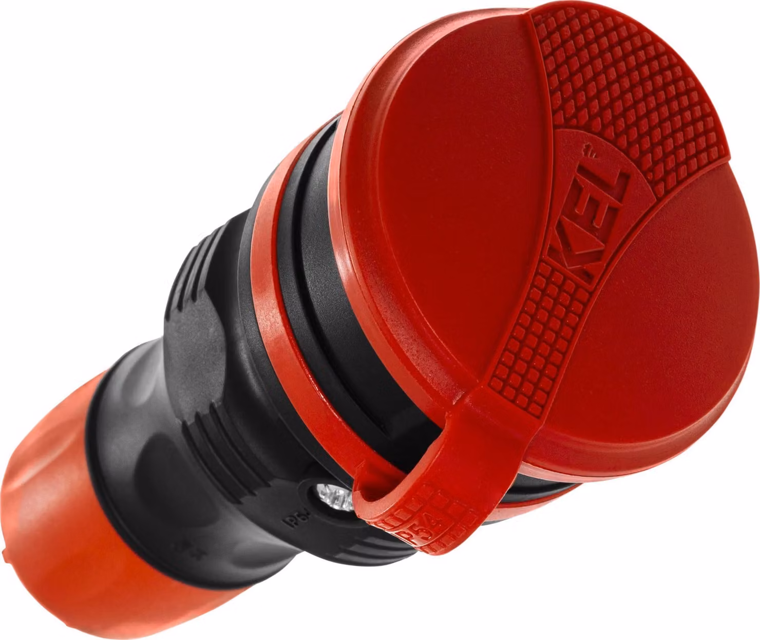 Presa singola Plastrol con sportello ermetico IP44 smontabile, EXTREM; nero-rosso (W-01148)