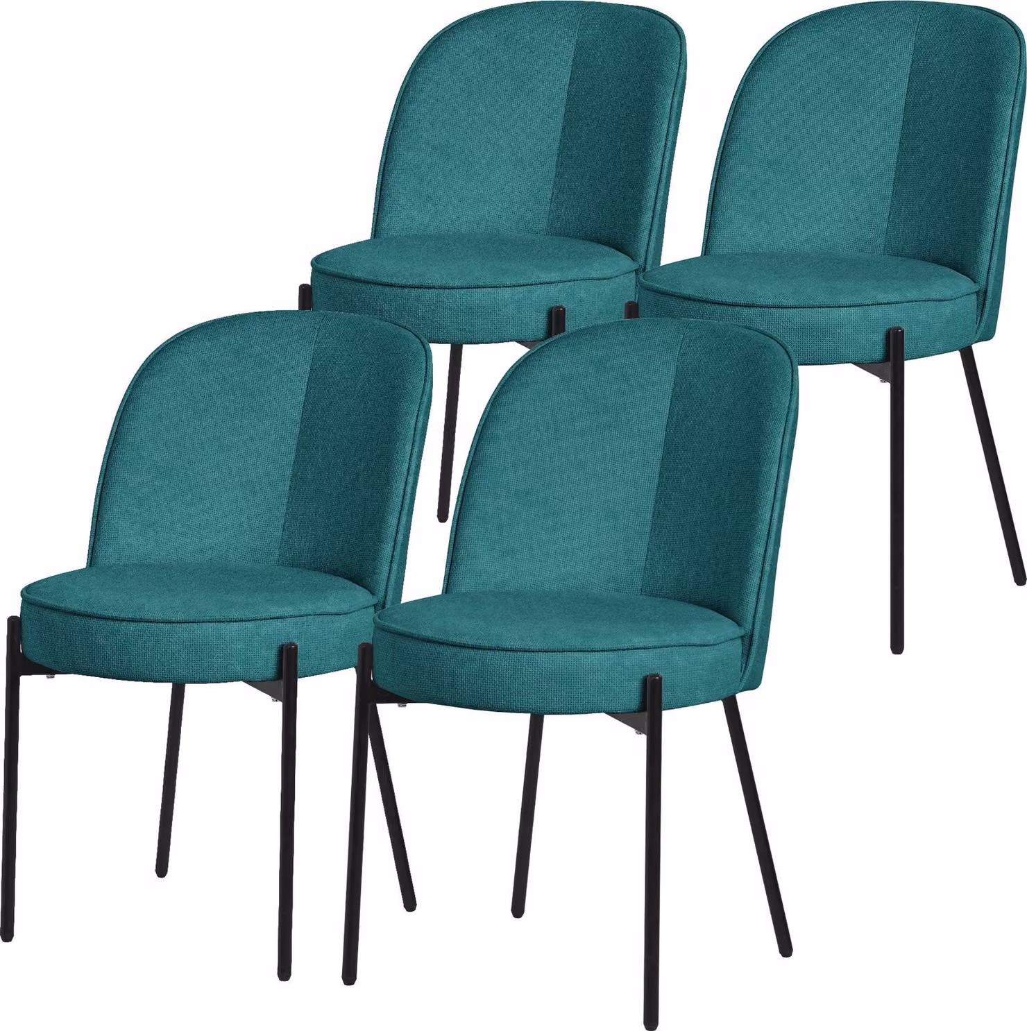 ML-Design sedie da pranzo set di 4 sedie da cucina a benzina in poliestere con gambe in metallo sedia da soggiorno con schienale sedie imbottite per sala da pranzo cucina