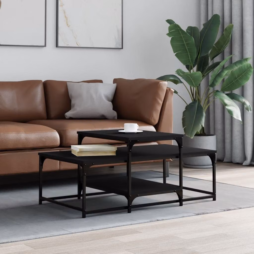 Maison Exclusive - Tavolino nero 102x60x45 cm Materiale ligneo