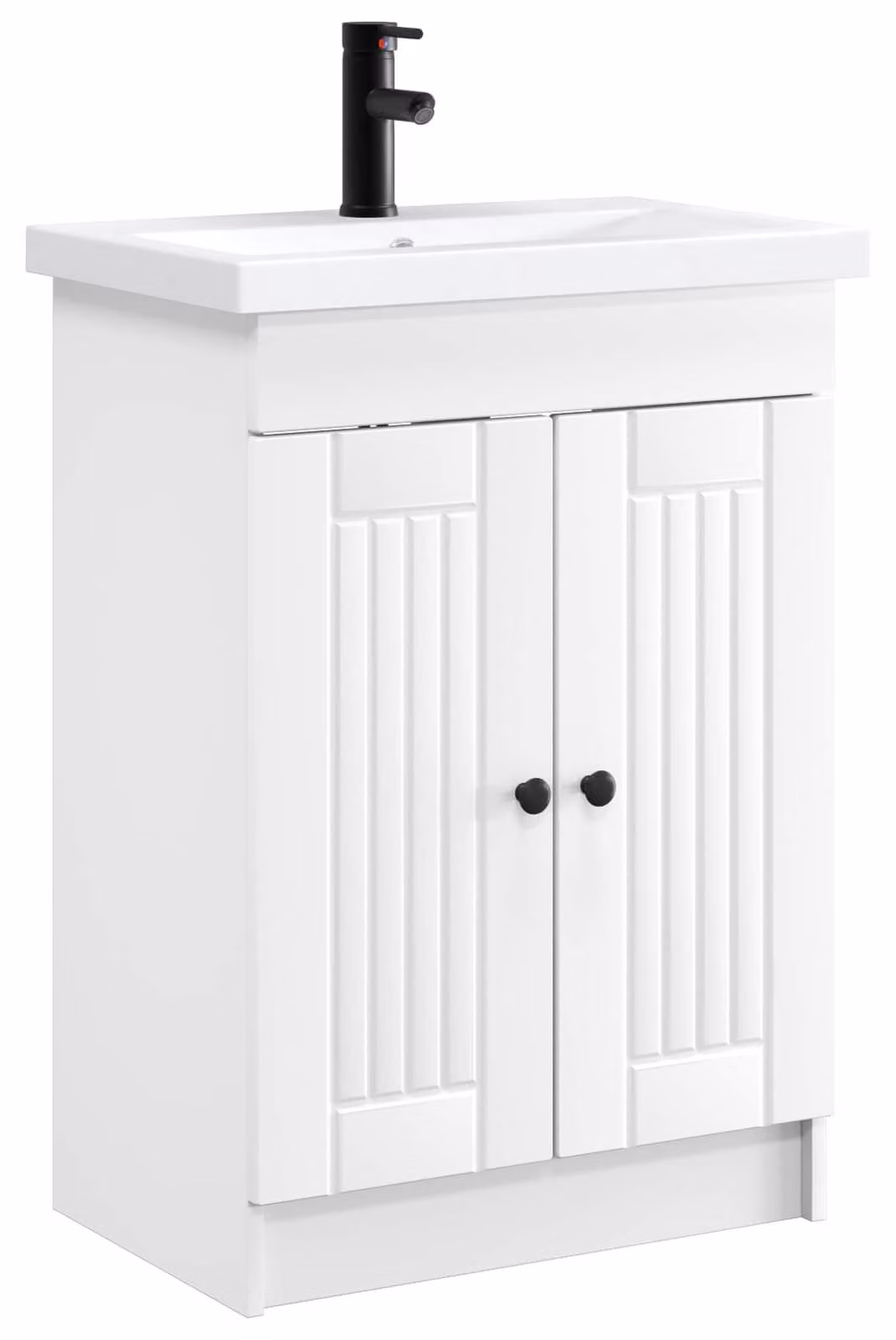 Set di mobili da bagno, colore bianco, dimensioni 56 x 37,5 x 81 cm
