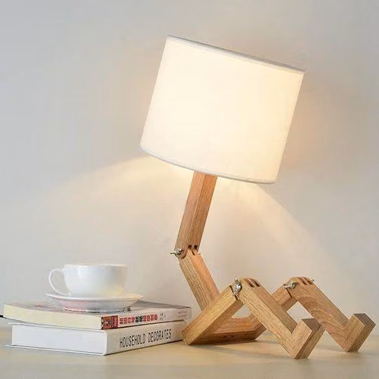 Lampada da comodino Houtene con paralume intercambiabile - attacco E27 - camera dei bambini - ufficio - soggiorno - illuminazione decorativa
