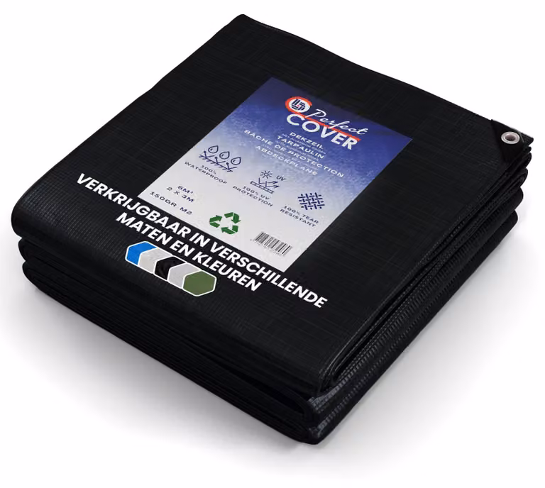 Telo copripiscina, dimensioni 6 x 10 metri, 80 g/m², colore nero, impermeabile, per piscine