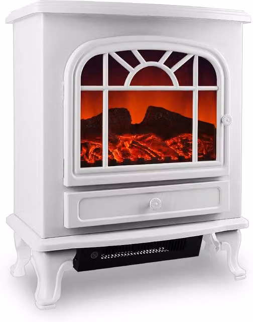 Camino elettrico bianco 2000W con termoventilatore