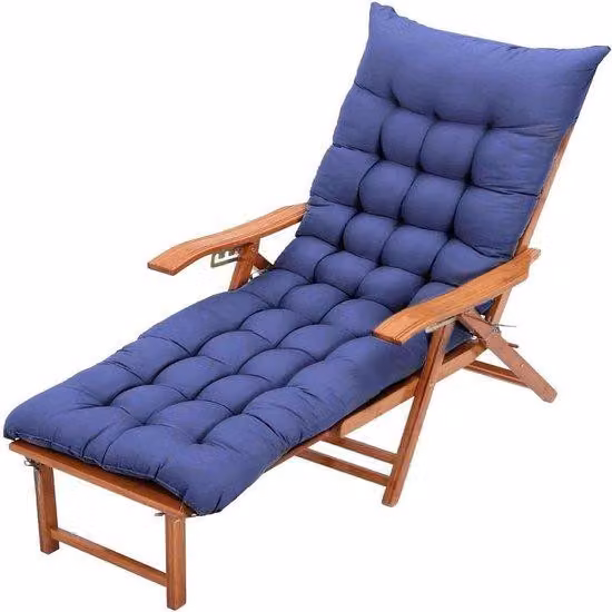 Cuscino da salotto per esterni - Extra denso - Filato a mano - 110 x 40 cm - Blu scuro