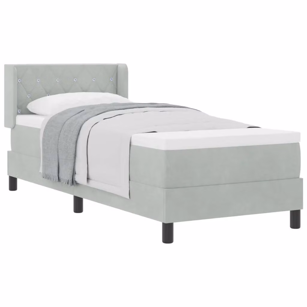 Letto ibrido con testiera in velluto grigio vidaXL L: 200 cm, P: 80 cm – 2