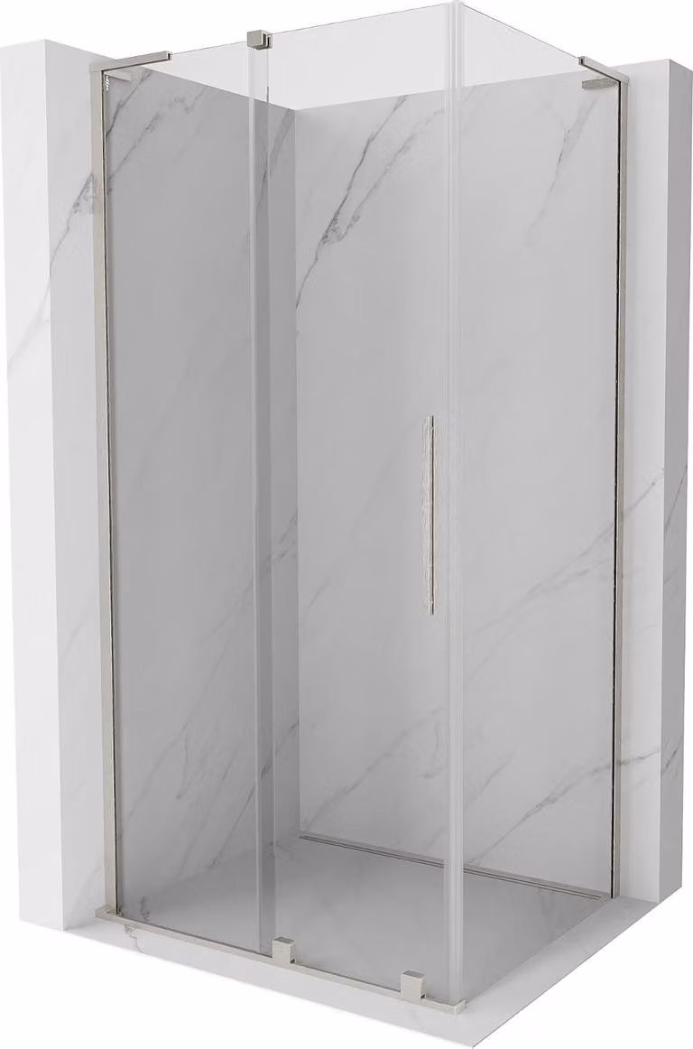 Mexen Velar L cabina doccia scorrevole 110 x 70 cm, trasparente, nichel spazzolato - 871-110-070-03-97