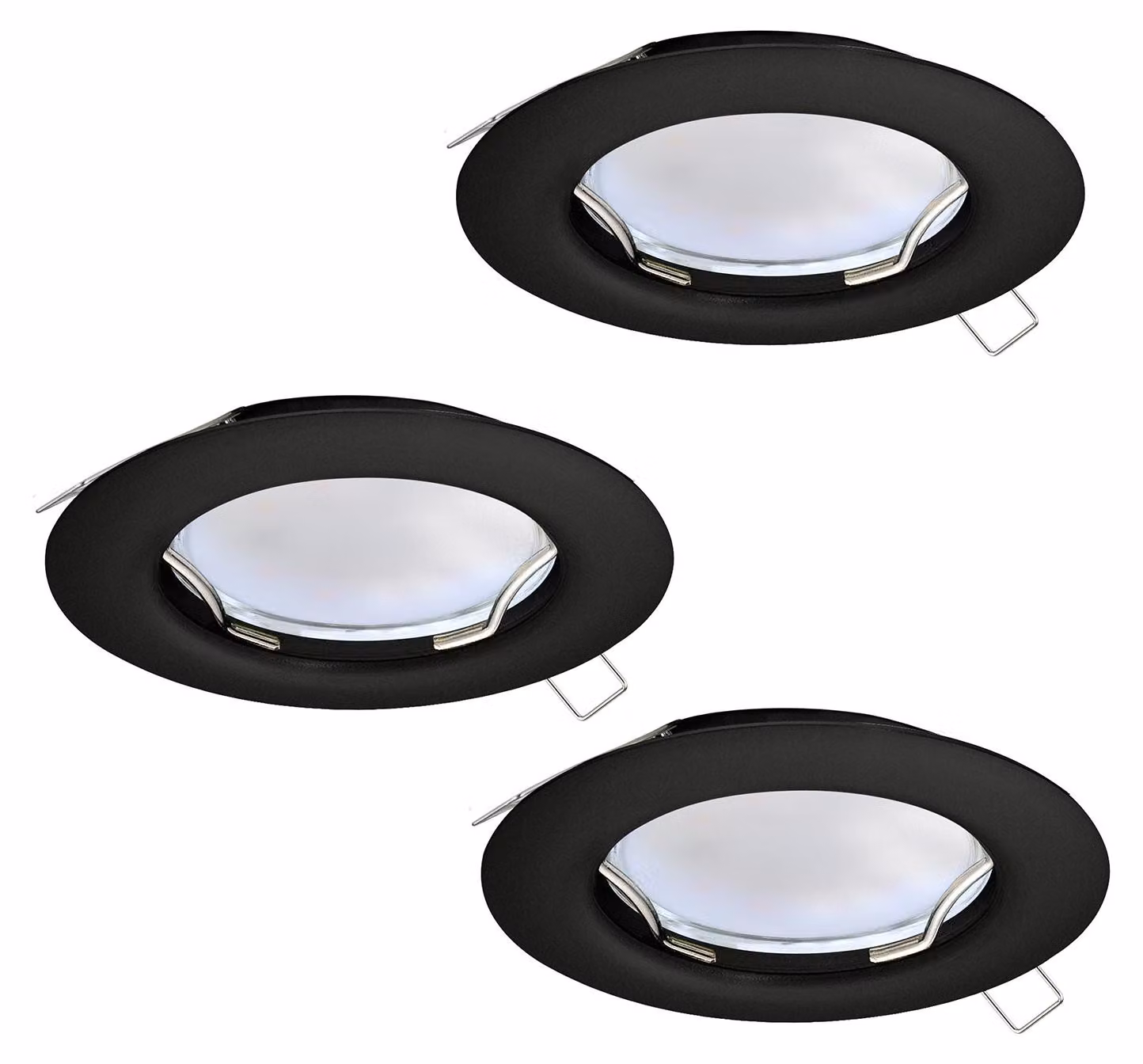 Faretto Ad Incasso Moderno Peneto In Acciaio Nero 3 Luci Gu10 2,8W
