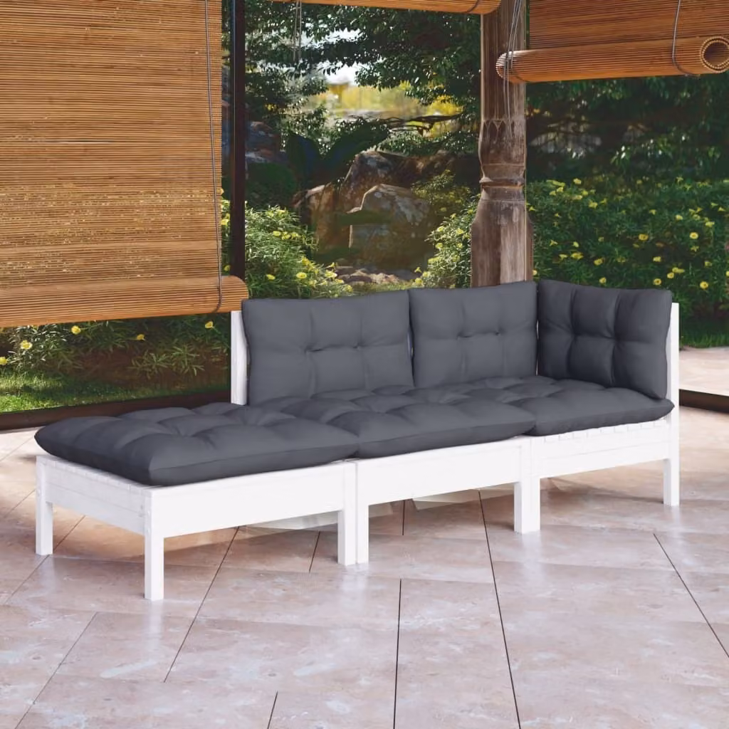 Maison Exclusive - Set Divani da Giardino 3 pz con Cuscini Legno Massello di Pino