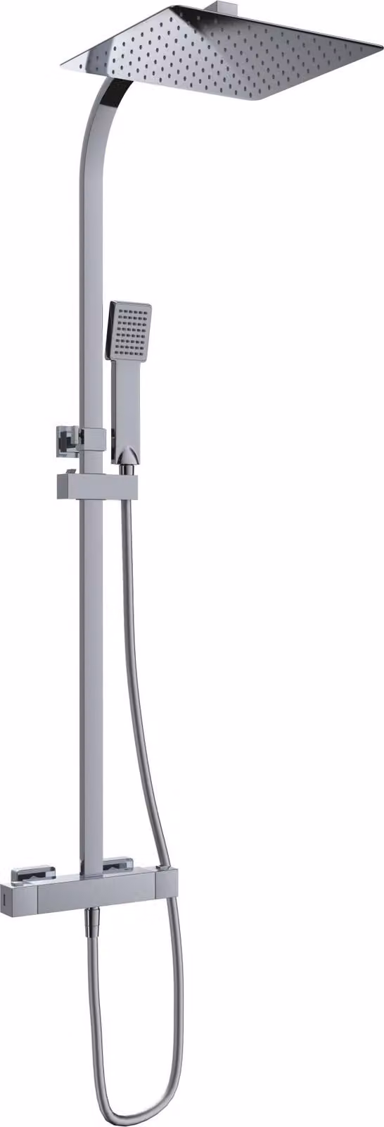Sistema doccia SANYCCES CUBO Rain con termostato 30 cm angolare, cromato
