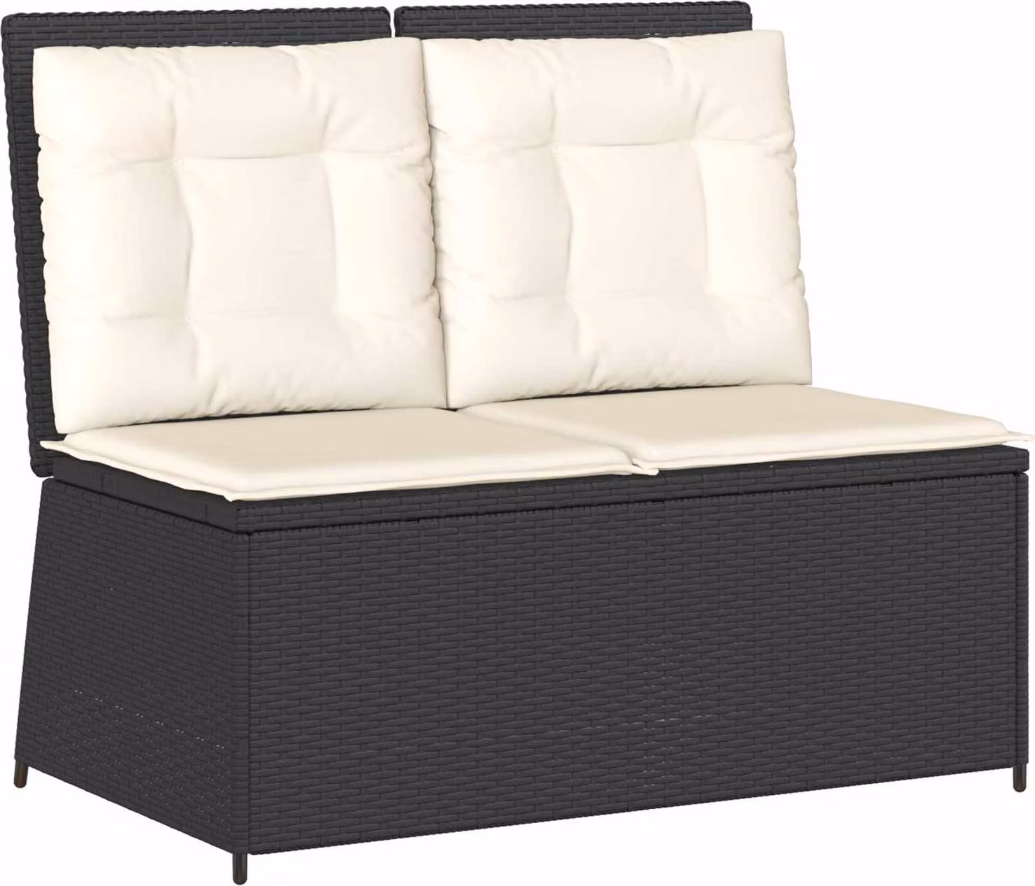 Panchina da giardino Nero polyrattan