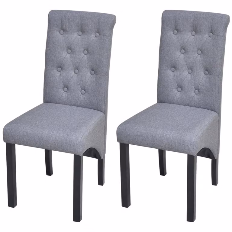 vidaXL Sedie per sala da pranzo 2 pz. Tessuto grigio chiaro