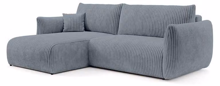Divano angolare con funzione letto, modello Alloro, lato sinistro, colore grigio antracite