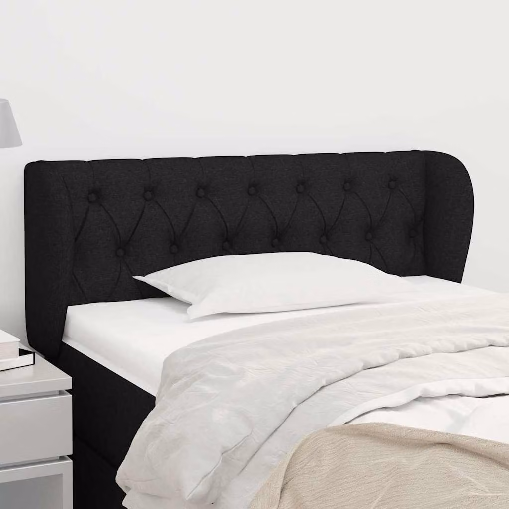 Testiera ad orecchio vidaXL in tessuto nero L: 93 cm, P: 23 cm, H: 78-88 cm