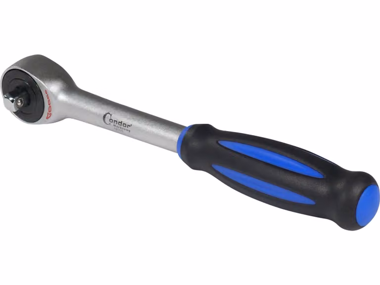 Cricchetto reversibile CONDOR "1211", 1/4", impugnatura a rotazione, 60 denti, Chr